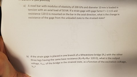 Solved a) A steel bar with modulus of elasticity of 200 GPa | Chegg.com