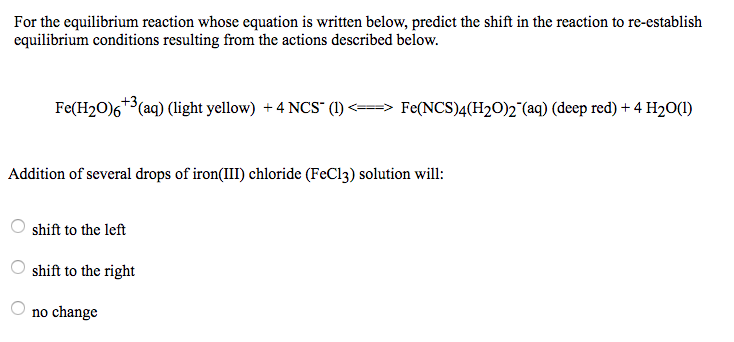 Solved For the equilibrium reaction whose equation is | Chegg.com