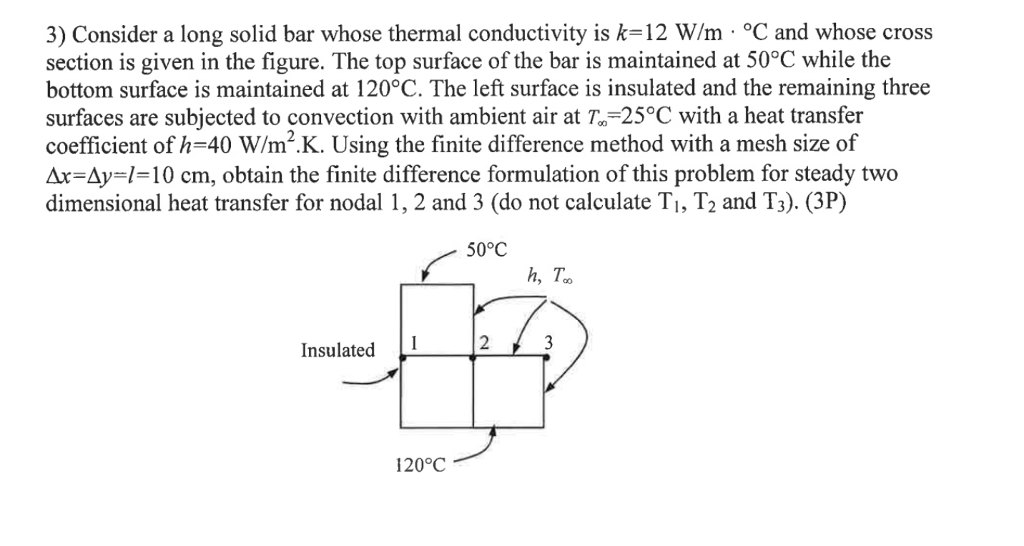 Solved 3) Consider a long solid bar whose thermal | Chegg.com