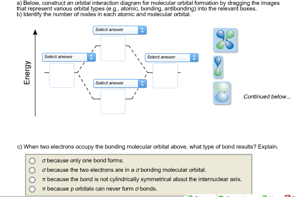 Below Construct An Orbital Interaction Diagram For Chegg 