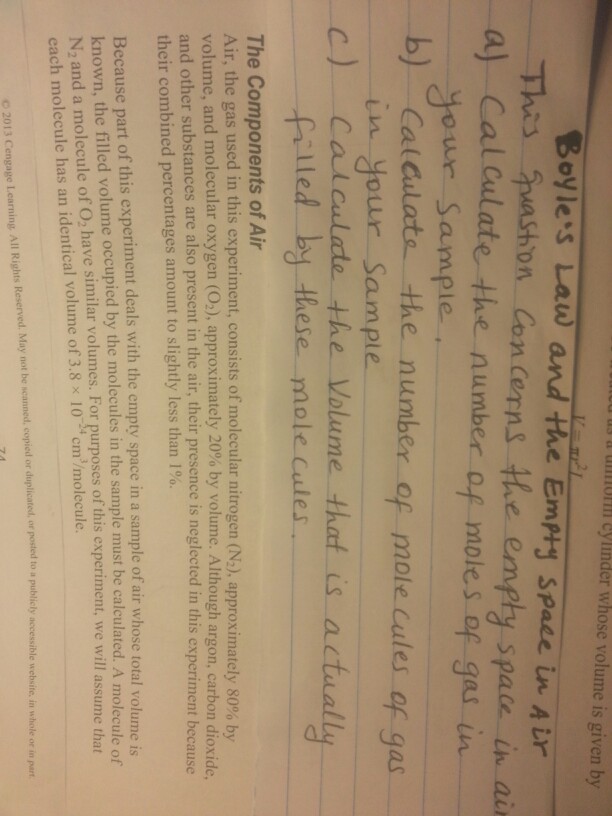 Solved The Components of Air Air, the gas used in this