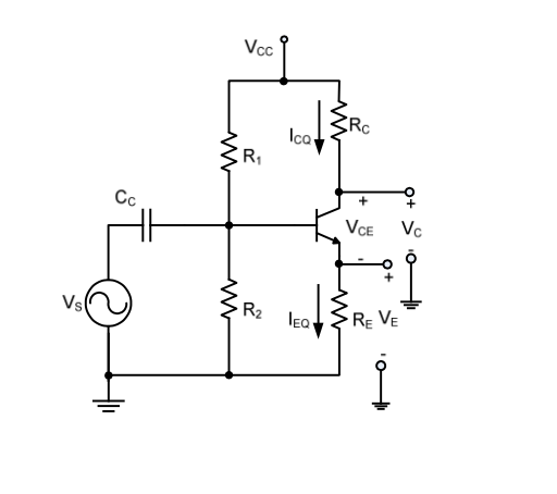 Solved Vcc Rc Ri Cc Re V | Chegg.com