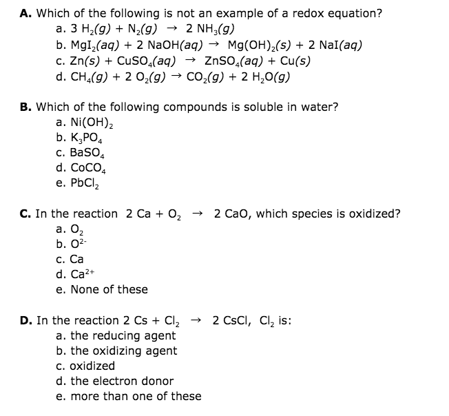 Solved A. Which of the following is not an example of a | Chegg.com