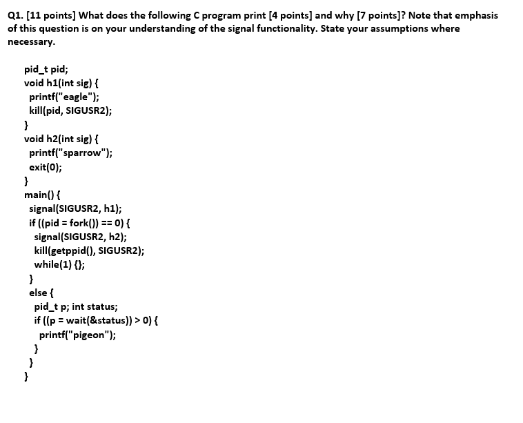 Solved What Does The Following C Program Print And Why Note