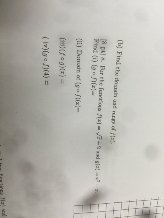 how do you find domain and range of f x