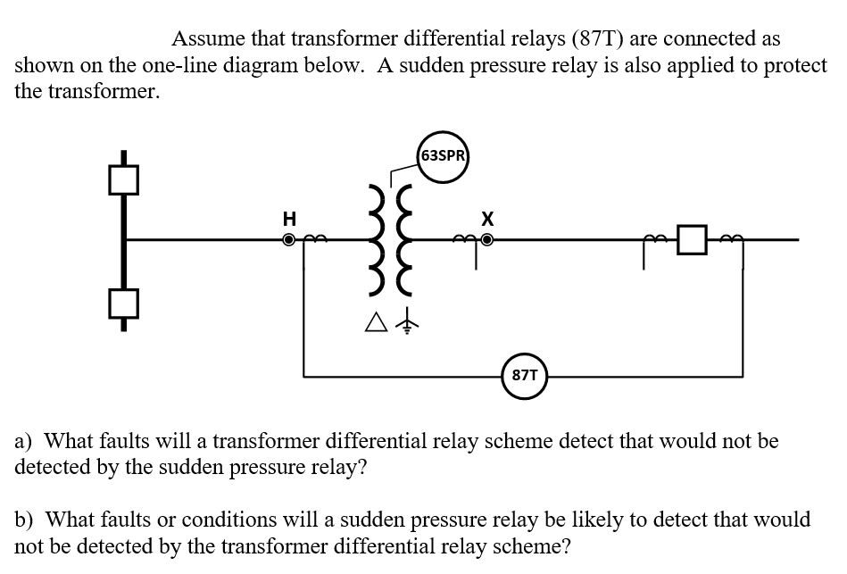 Solved Assume that transformer differential relays (87T) are