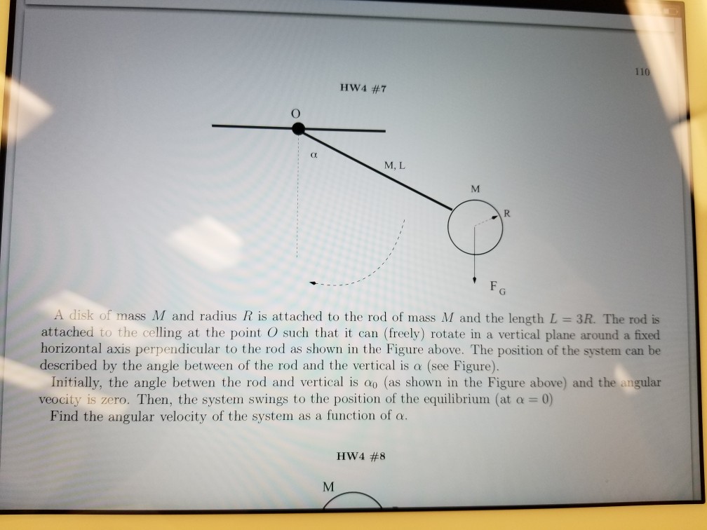 Solved Hwa M L A Disk Of Mass M And Radius R Is Chegg Com