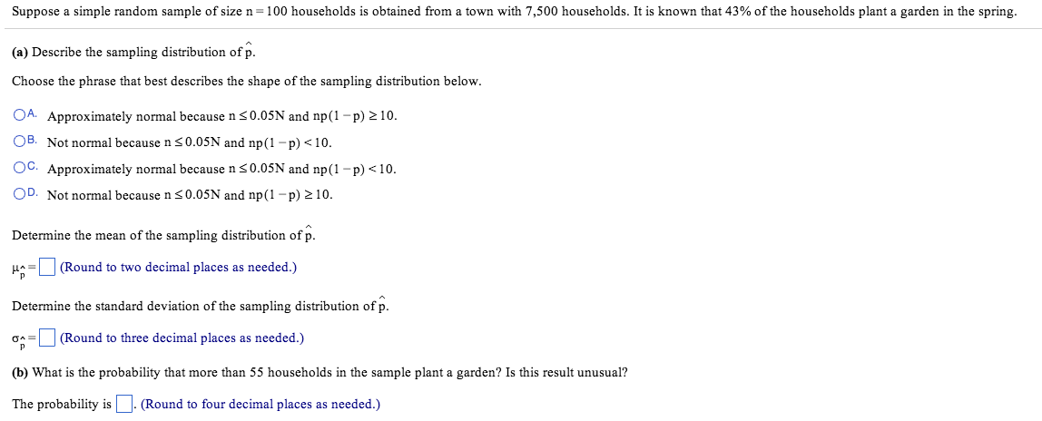 Suppose A Simple Random Sample Of Size N = 100 Hou 