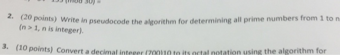 Solved Write in pseudocode the algorithm for determining | Chegg.com
