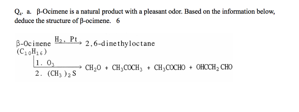 Solved beta-Ocimene is a natural product with a pleasant | Chegg.com