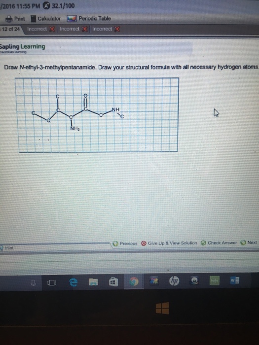 Solved Draw Nethyt3methylpentanamide Draw your structural