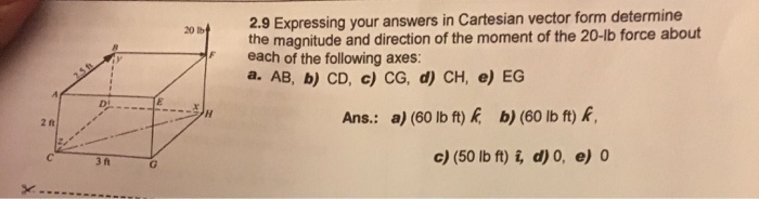 Solved Expressing your answers in Cartesian vector form | Chegg.com
