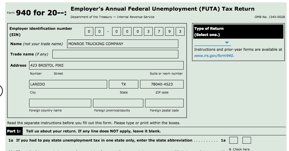 Employer's Annual Federal Unemployment (FUTA) Tax