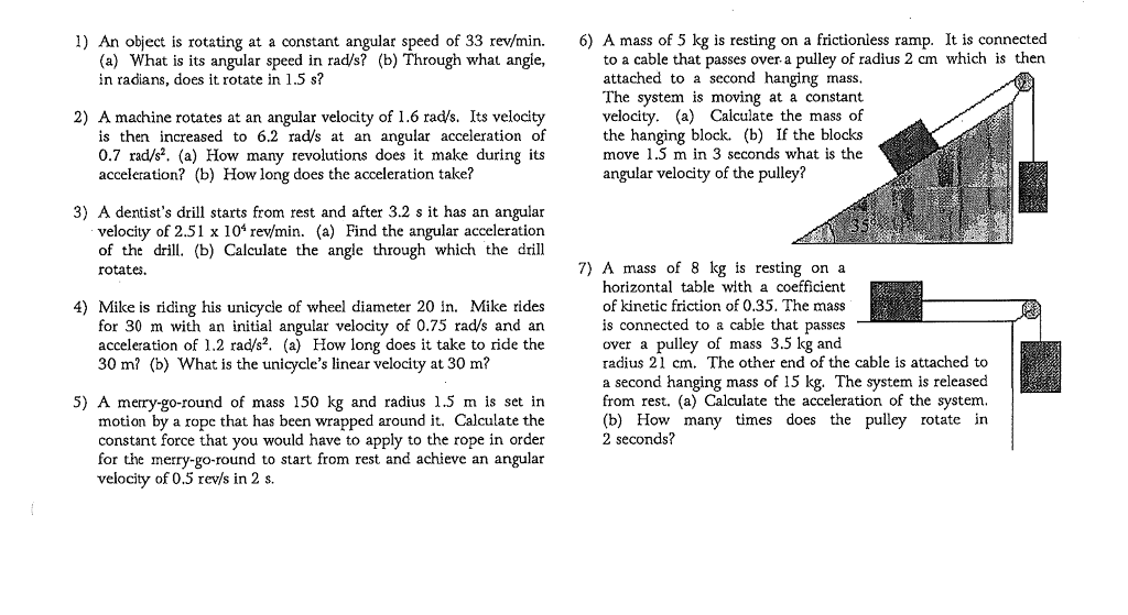 Solved 1) An object is rotating at a constant angular speed | Chegg.com