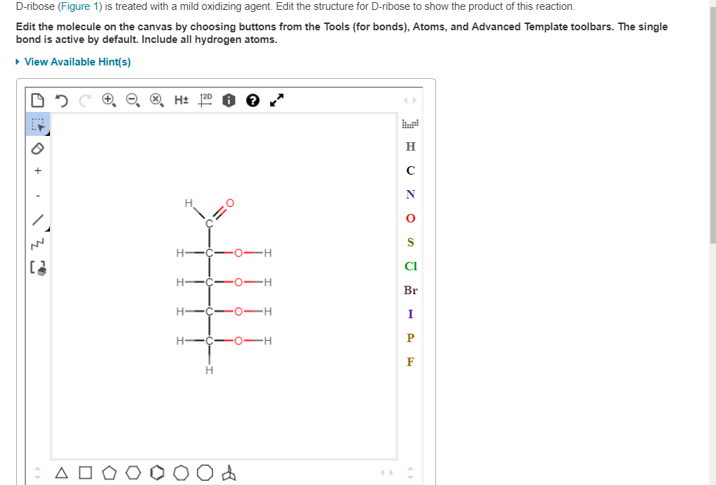 Solved D-ribose (Figure 1) is treated with a mild oxidizing | Chegg.com