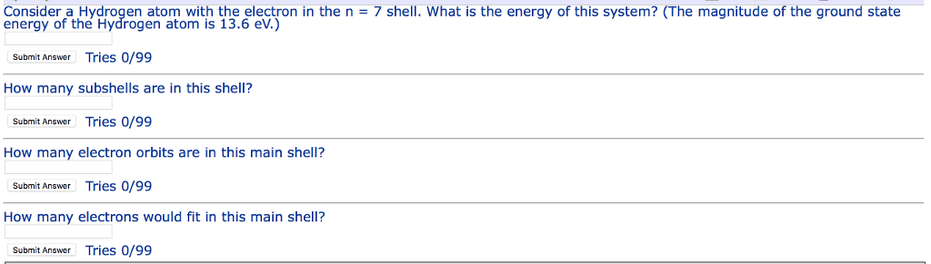 Solved Consider a Hydrogen atom with the electron in the n - | Chegg.com