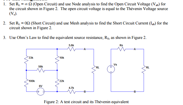 Solved Set R_L = infinity Ohm (Open Circuit) and use Node | Chegg.com