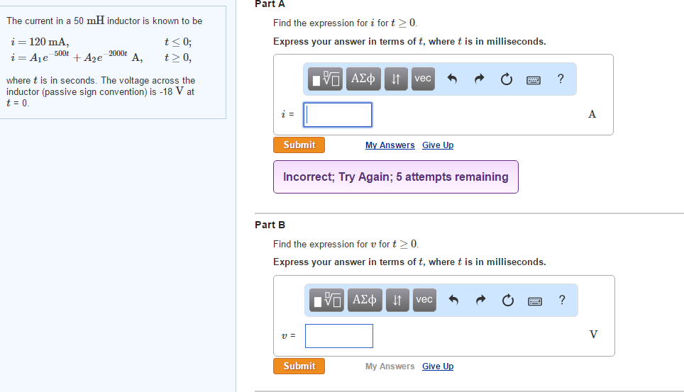 solved-part-a-the-current-in-a-50-mh-inductor-is-known-to-be-chegg