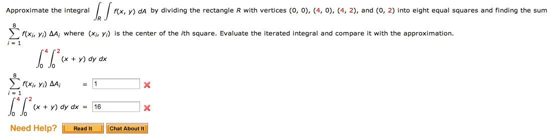 Approximate the integral f(x, y) dA by dividing the | Chegg.com