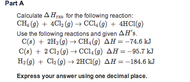 Solved Calculate Delta Hrxn for the following reaction: CH4 | Chegg.com