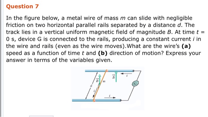 Solved In the figure below, a metal wire of mass m can slide | Chegg.com