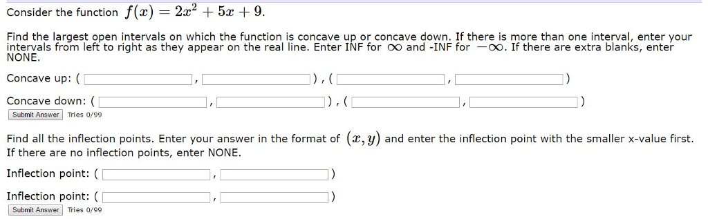 Solved Consider the function f(x) = 2x^2 + 5x + 9. Find the | Chegg.com