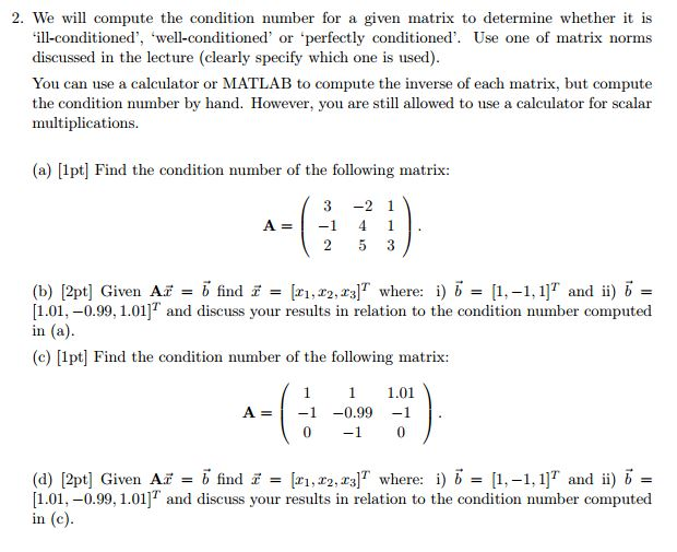 Condition Number Calculator