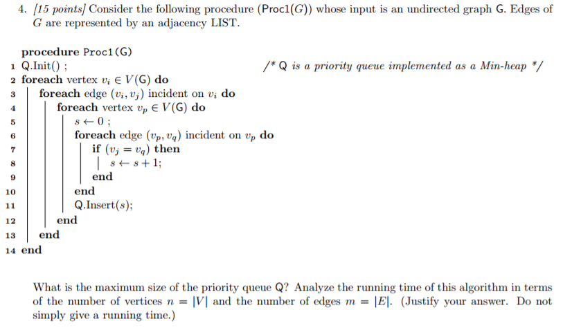 Solved 4. [15 points/ Consider the following procedure | Chegg.com