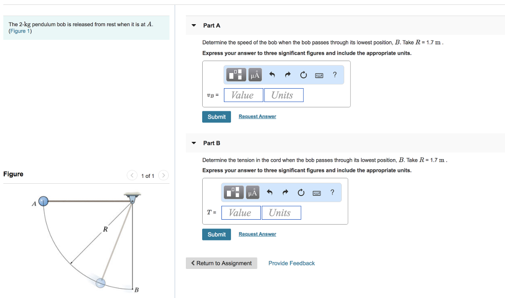 Solved The 2-kg pendulum bob is released from rest when it | Chegg.com