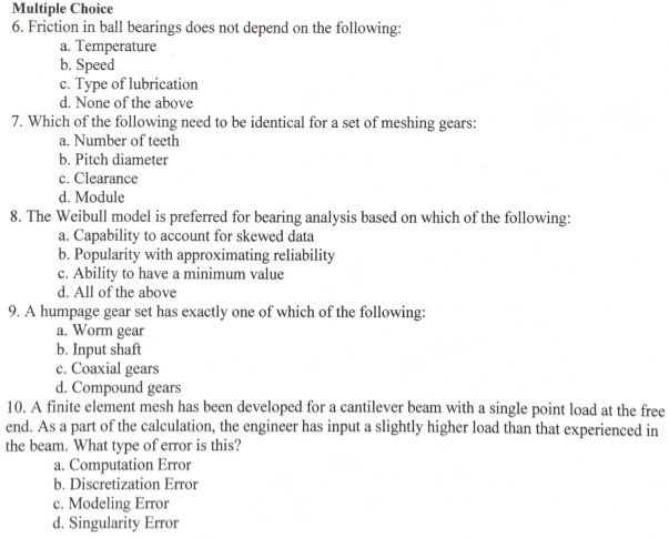 Solved Multiple Choice 6. Friction in ball bearings does not | Chegg.com