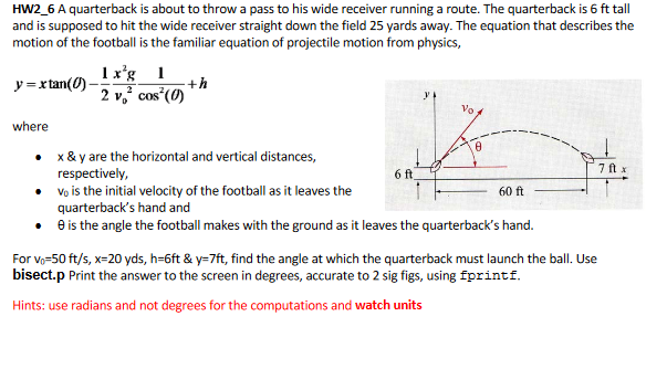 Solved A quarterback is about to throw a pass to his wide | Chegg.com