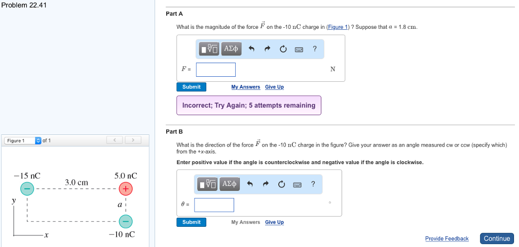 Solved What is the magnitude of the force F on the -10 nC | Chegg.com