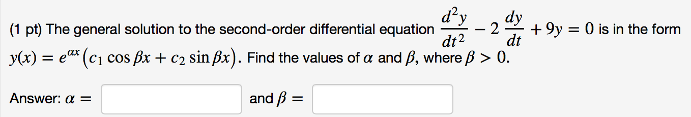 general solution of differential equation second order