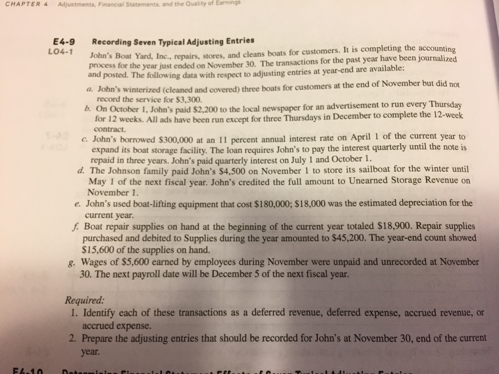 Solved CHAPTER 4 Adjustments, Financial Statements, And The | Chegg.com