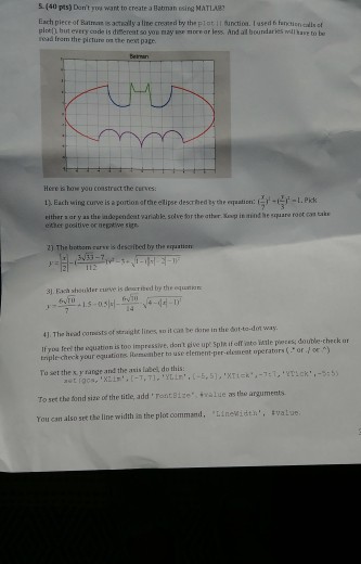 Solved S. (40 pts) Don't y want to create a Batman esing | Chegg.com