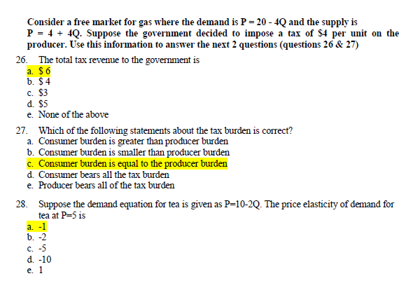 Solved Consider A Free Market For Gas Where The Demand Is P | Chegg.com