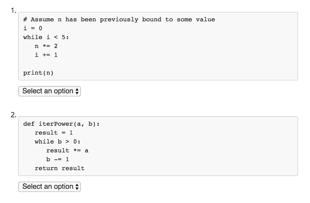 Solved For Each Of The Following Expressions, Select The | Chegg.com