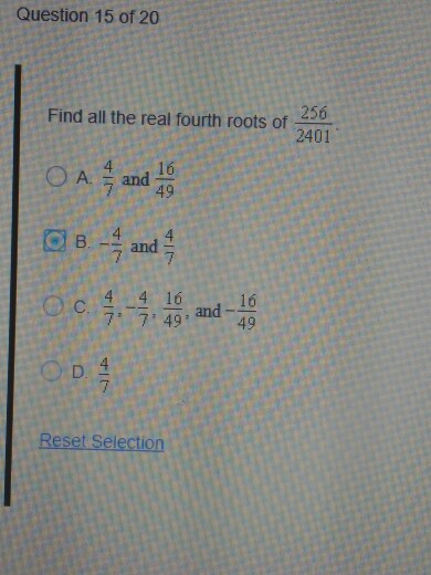 solved-question-15-of-20-256-find-all-the-real-fourth-roots-chegg