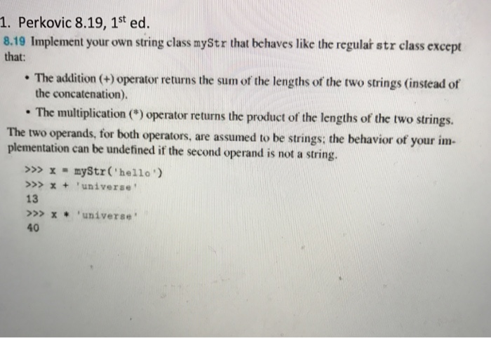 Solved Implement your own string class my Str that behaves | Chegg.com