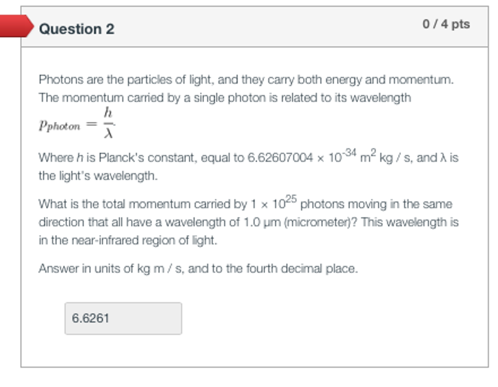 does a photon of light carry momentum