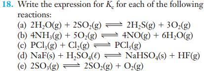 Write the expression for Kc for each of the following | Chegg.com