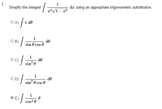 Solved Simplify The Integral Integral 1 X 2 Squareroot 1