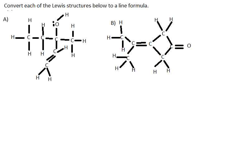 Solved Convert each of the Lewis structures below to a Chegg