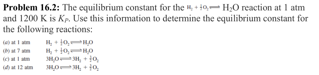 Solved Problem 16.2: The Equilibrium Constant For The H, 