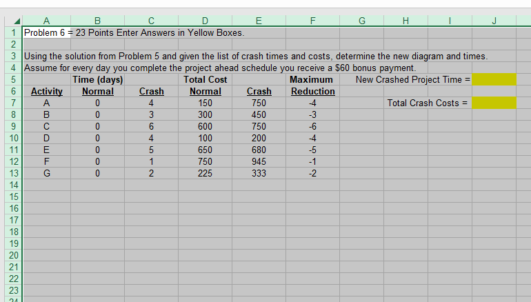 Solved 1 Problem 5 = 19 Points Enter Answers in Yellow Boxes | Chegg.com