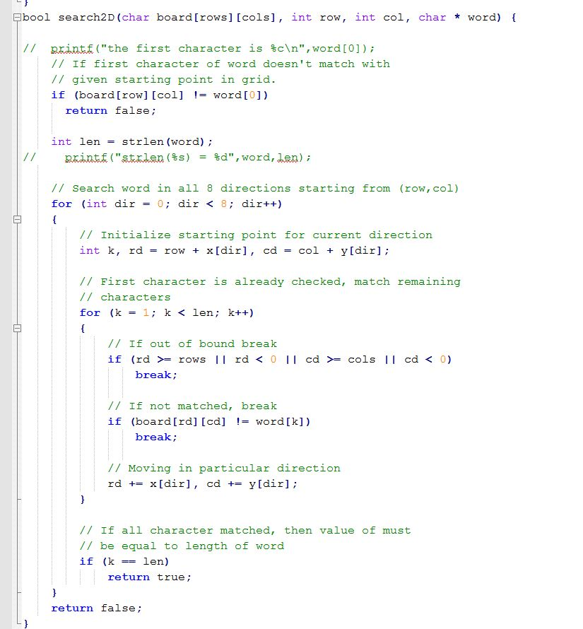 Solved I Have To Create A Boggle Word Search Program In C. 