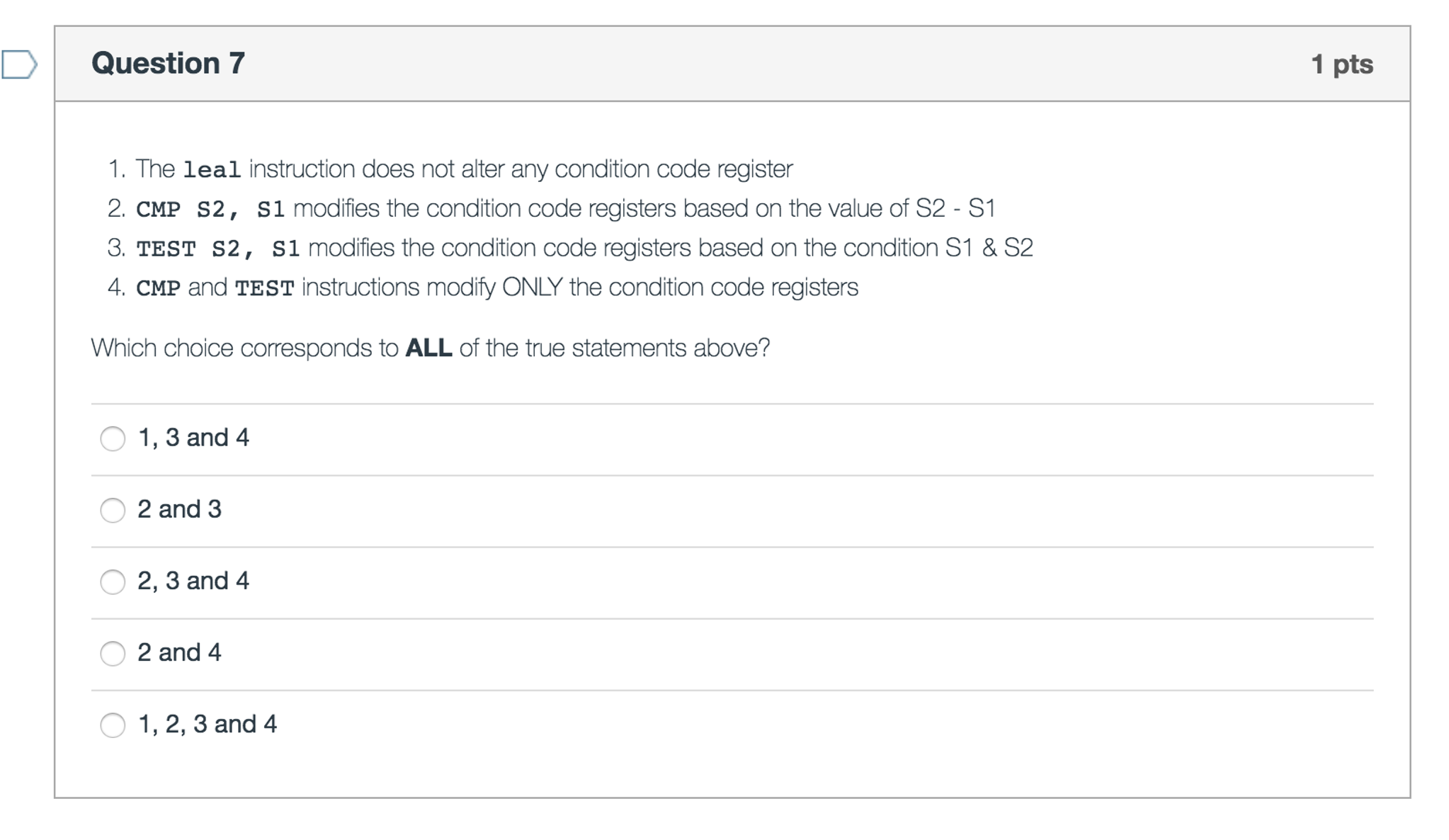 Solved The leal instruction does not alter any condition