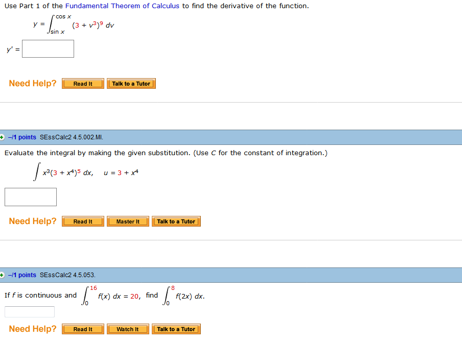 Solved Use Part 1 of the Fundamental Theorem of Calculus to | Chegg.com