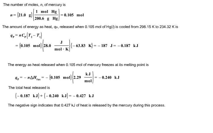 Solved Calculate the heat energy released when 21.0 g of | Chegg.com