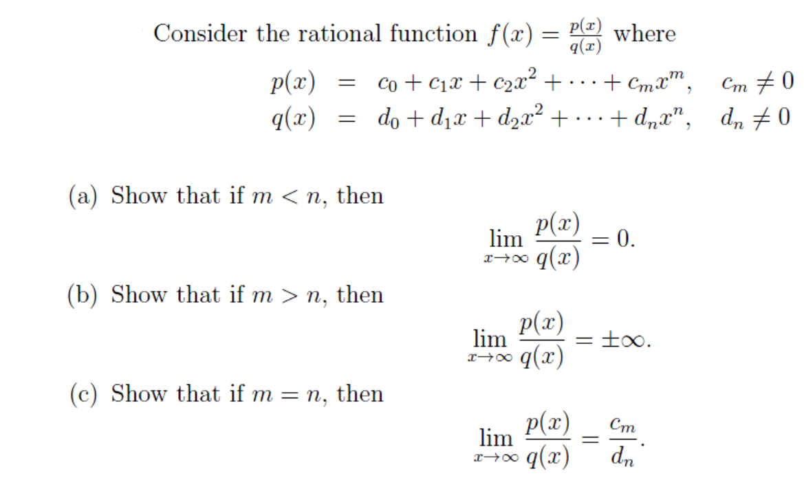 Solved Consider The Rational Function F X P X Q X Really